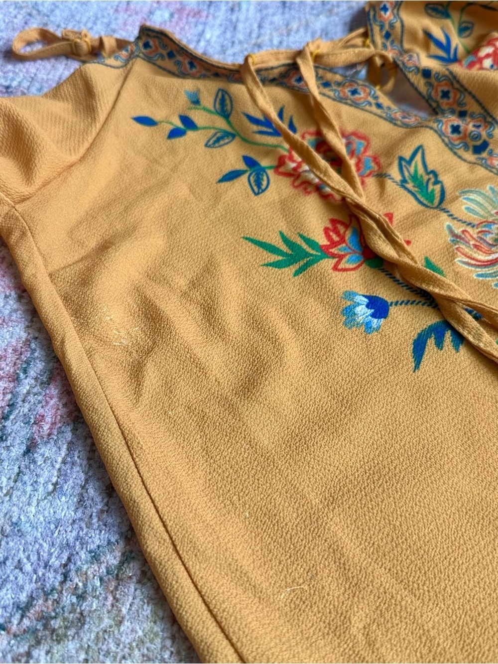 Flying Tomato Mustard Cold-Shoulder Dress or Cover-up - Picture 4 of 4